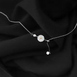 925 Silver Shell Chrysanthemum Tassel Necklace
