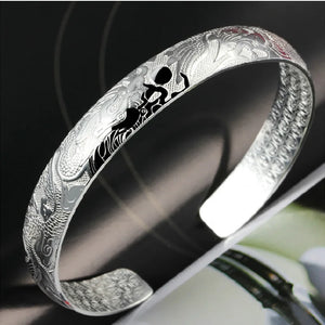 925 Sterling Silver Phoenix Bangle Bracelet for Women