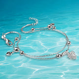 925 Silver Pinecone Anklet Double Line Foot Ornaments