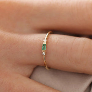925 Silver Emerald Zircon Ring for Women - Charm Jewelry Gift