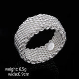 925 Silver Mesh Interwoven Ring For Women