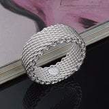 Women's 925 Silver Mesh Interwoven Ring