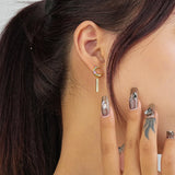 925 Silver Star Moon Drop Earrings for Women Wedding Party Gift