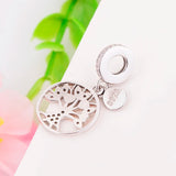 925 Silver Rose Tree Pendant Beads Charms for Bracelets