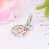 925 Silver Rose Tree Pendant Beads Charms for Bracelets