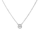 925 Silver Round Necklace Geometric Pendant Delicate Female Jewelry