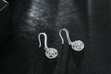 925 Silver Round Crystal Tassel Earrings