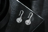 925 Silver Round Crystal Tassel Earrings