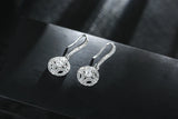 925 Silver Round Crystal Tassel Earrings
