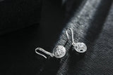 925 Silver Round Crystal Tassel Earrings