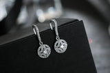 925 Silver Round Crystal Tassel Earrings