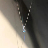 925 Silver Zircon Necklace Minimalist Charm Choker Pendant