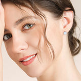 925 Sterling Silver Shell Earrings Diamond Jewelry Wedding Accessories
