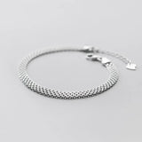 925 Silver Chain Bracelet for Women Men Adjust Bangle