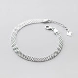 925 Silver Chain Bracelet for Women Men Adjust Bangle