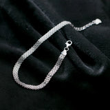 925 Silver Chain Bracelet for Women Men Adjust Bangle