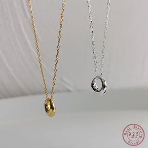 925 Silver Circle Geometry Pendant Necklace for Women