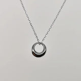 925 Silver Circle Geometry Pendant Necklace for Women