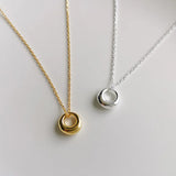925 Silver Circle Geometry Pendant Necklace for Women