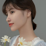 925 Silver Flower Small Stud Earrings for Women Daily Piercing AEZ121