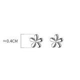 925 Silver Flower Small Stud Earrings for Women Daily Piercing AEZ121