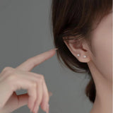925 Silver Flower Small Stud Earrings for Women Daily Piercing AEZ121