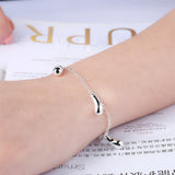 925 Silver Water Drops Chain Bracelet Women Gift
