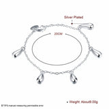 925 Silver Water Drops Chain Bracelet Women Gift