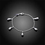 925 Silver Water Drops Chain Bracelet Women Gift