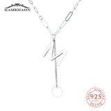925 Silver Letter Tassel Chain Necklace for Women Punk Style