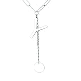 925 Silver Letter Tassel Chain Necklace for Women Punk Style
