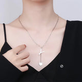 925 Silver Letter Tassel Chain Necklace for Women Punk Style