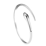 925 Silver Snake Bangle Bracelet Women Open Adjustable Twined Bangles