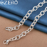 925 Silver Square Lock Pendant Necklace 18 Inch Chain