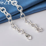 925 Silver Square Lock Pendant Necklace 18 Inch Chain