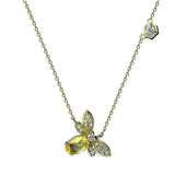 925 Silver Small Bee Zircon Necklace Charm Pendant