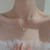 925 Silver Small Bee Zircon Necklace Charm Pendant