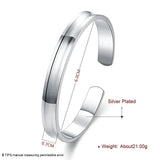 925 Silver Round Bracelets Bangles Women Wedding Jewelry