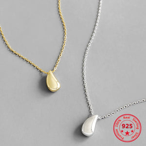 925 Silver Teardrop Necklace Pendant Short Silver Necklace for Women