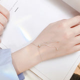 925 Silver Snake Chain Bow Knot Bracelet Bangle Charm