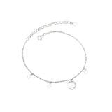 925 Silver Snake Star Moon Anklet Summer Jewelry Women Gift