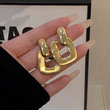 925 Silver Square Earrings Personalized Geometric Shape Birthday Gift