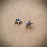 925 Silver Star Alphabet Stud Earrings Small Piercing Jewelry for Women EH064