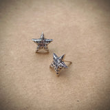 925 Silver Star Alphabet Stud Earrings Small Piercing Jewelry for Women EH064