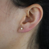 925 Silver Star Fire Opal GEM Wedding Stud Earrings