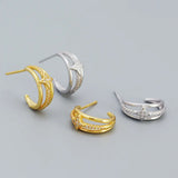925 Silver Star Stud Earrings 3-Layer Boho Clip Jewelry Women