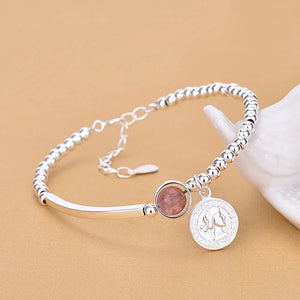 925 Silver Strawberry Bead Charm Bracelet Wedding Jewelry
