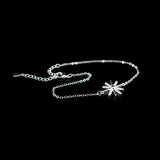 925 Silver Sunflower Zircon Charm Anklet Rhinestone Foot Chain Bracelet