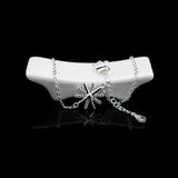 925 Silver Sunflower Zircon Charm Anklet Rhinestone Foot Chain Bracelet