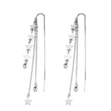 925 Silver Tassel Star Drop Earrings Christmas Gift Jewelry